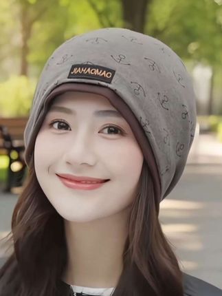 睡觉空调房防吹帽女士晚上睡觉戴的帽子化疗后光头帽坐月子帽 #帽子#时尚百搭包头帽#防风帽#堆堆帽