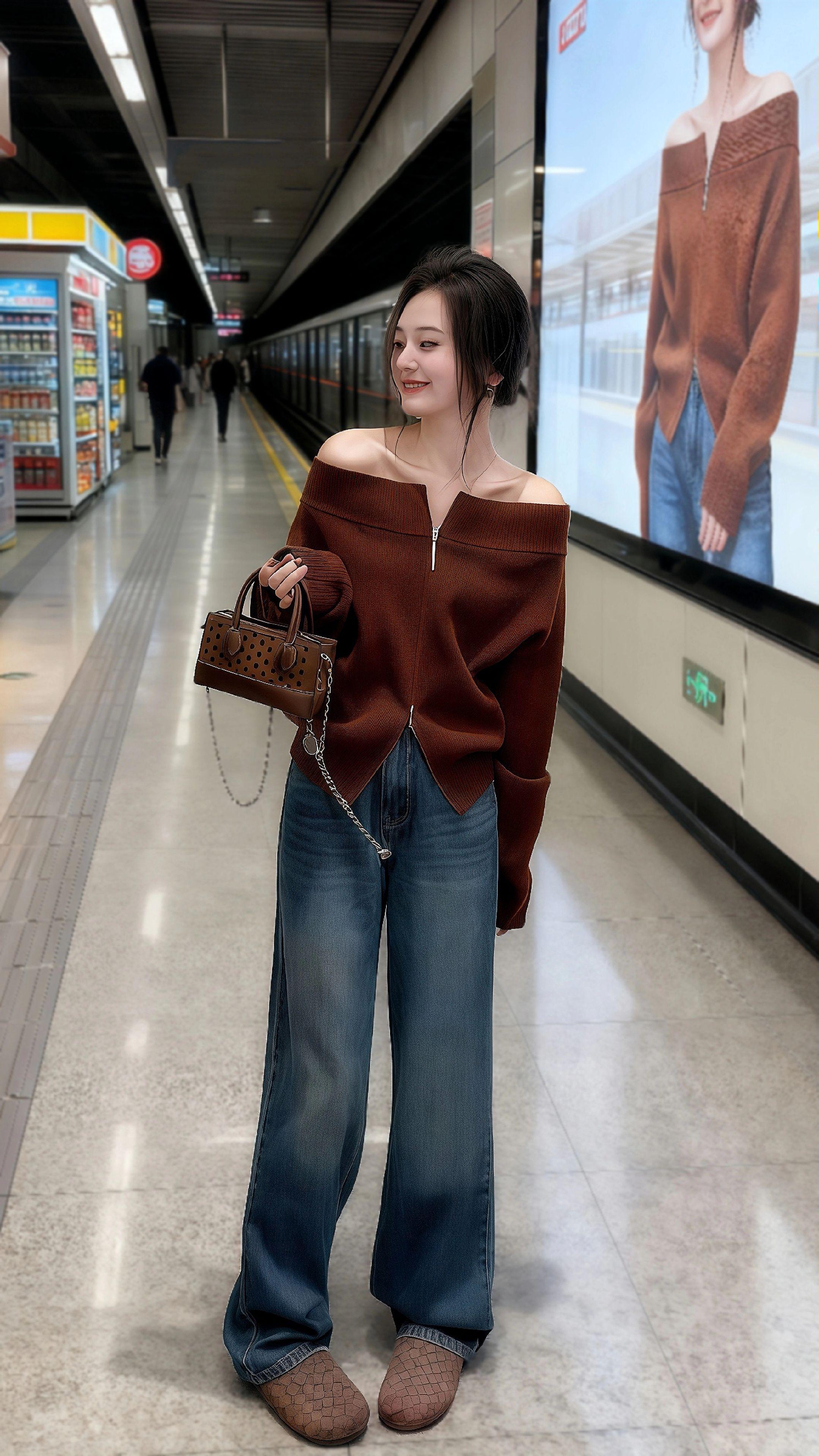 苏晴的秋日时尚从这套韩系设计感套装开始就注定不凡。 地铁通道里,她望着大屏上穿同款的“自己”,一字肩针织开衫的拉链设计露得恰到好处,复古牛仔裤的阔腿版型随性又出挑。转身路过便利店的暖光,她才发现这套穿搭的魅力——既能在通勤时赚足回头率,又藏着小众设计的小心机。 午后的网红咖啡馆,她靠在杂志架旁,焦糖色针织衫在米色吊灯下更显质感。从都市地铁到文艺探店,这一套2025秋季新款,让她在每个场景都成了风格主角,把韩系小众穿搭玩出了专属自己的高级感。 #韩系秋季穿搭 #秋冬都市硬核穿搭 #晒晒我的秋日穿搭 #早秋穿搭三分钟出门不是梦 #小个子初秋显瘦穿搭