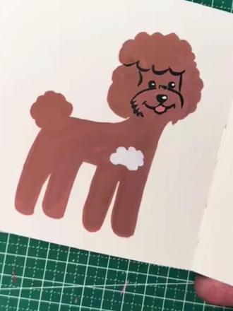泰迪犬怎么画#跟着抖音学画画 #绘画步骤 #简笔画教学视频 #丙烯马克笔 #绘画教程