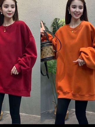 #HM6778秋季新款韩版纯色大版宽松休闲减龄百搭套头卫衣女#时尚卫衣 #舒适感穿搭 #这也太好看了