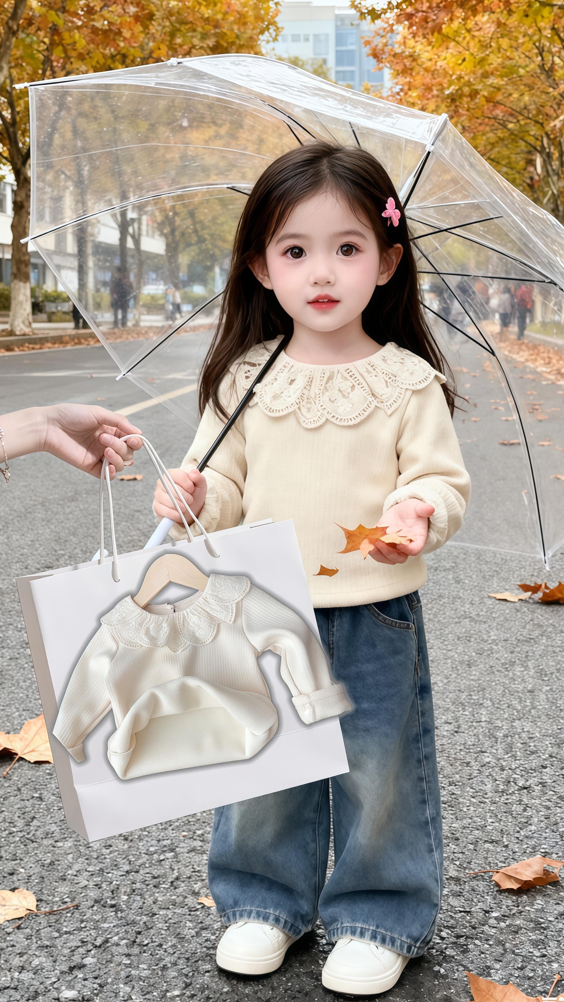 💫被这件女童打底衫美到失语!米色镂空蕾丝领温柔又精致,一体绒设计秋冬保暖绝绝子~ #女童穿搭 #秋冬童装 #萌娃日常 #宝宝穿搭日记 #生女儿就是用来打扮的