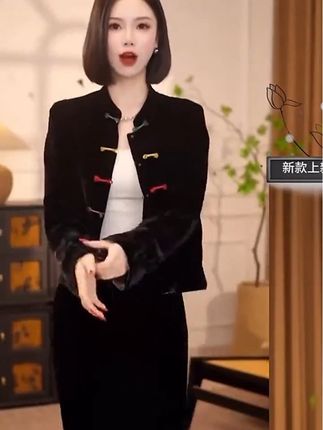 新中式丝绒衬衫秋季双面穿外套2025国风复古气质提花上衣#新中式衬衫 #国风外套 #春秋款 #妈妈装 #显瘦百搭款