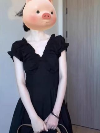新款收腰显瘦气质小个子泡泡连衣裙法式夏季裙子赫本高级黑色长裙#夏季穿搭 #每日分享 #显瘦穿搭 #夏天该有的样子 #辣妹穿搭