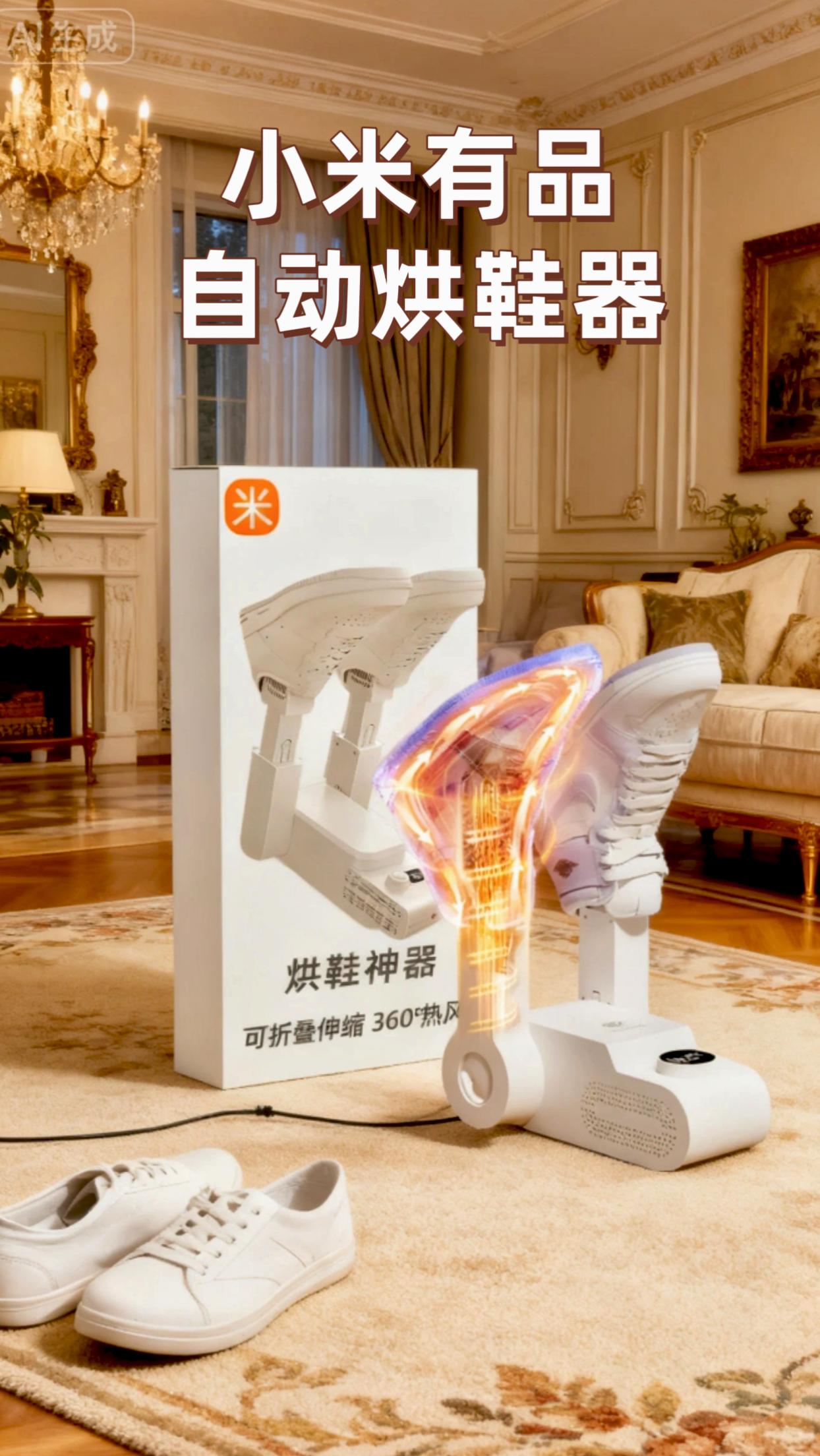 阴雨天气鞋子难干?小米有品自动烘鞋器解你忧。它恒温速干,快速带走湿气,还能杀菌除味。操作简单,一键开启。小巧不占地,适配各类鞋型,让你的每双鞋时刻保持干爽舒适。#每日分享 #家庭必备 #家用好物 #颜值高 #方便