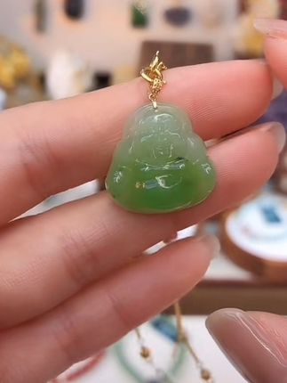 #玉石魅力 #珠宝玉石 #碧玉佛公#佛公吊坠#碧玉吊坠