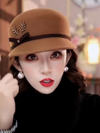 布塔100%绵羊毛马术帽#秋冬新款#羊毛呢帽子#复古小礼帽#时尚洋气百搭 #帽子控看过来