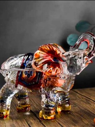 吉祥如意人工手绘大象摆件家居客厅办公室桌面工艺品乔迁开业送礼#大象摆件