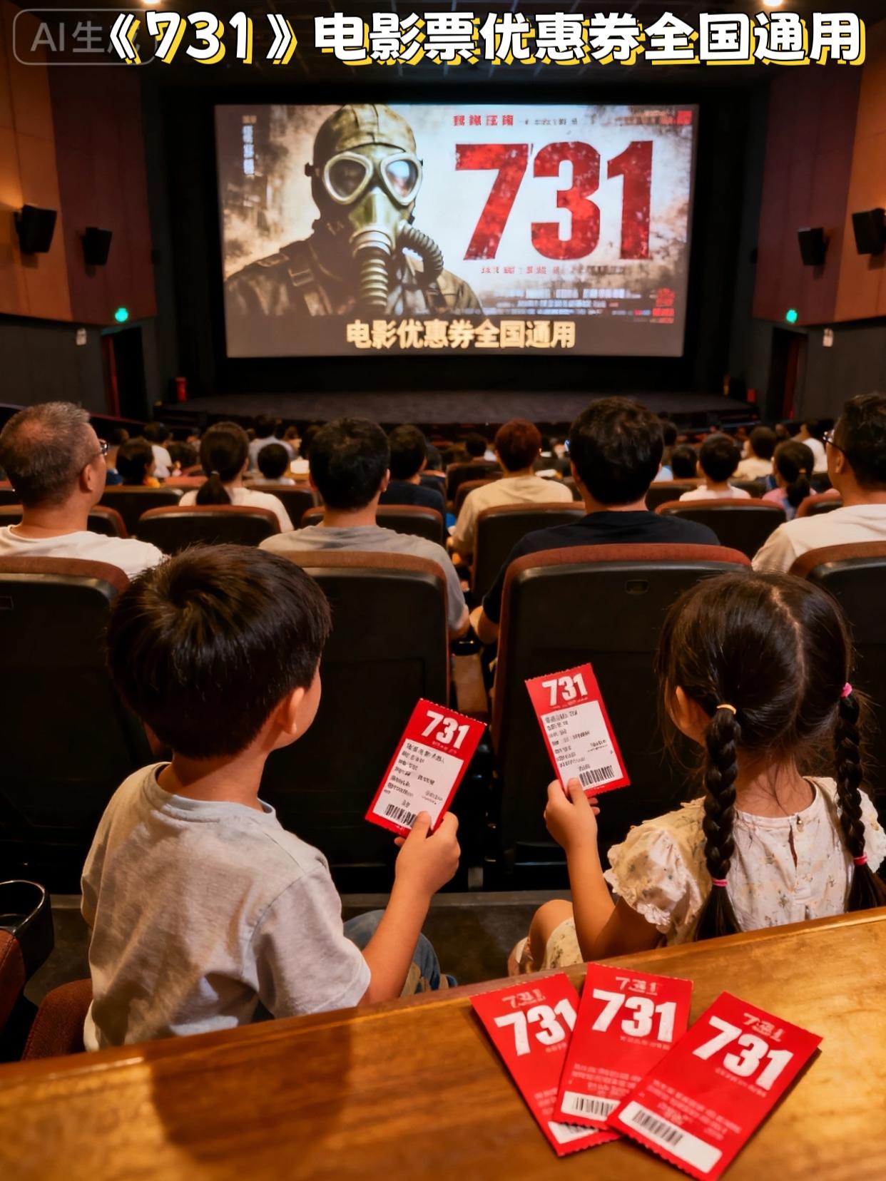 《731》影片揭开黑暗历史过往,以史为鉴警醒世人, 吾辈当承使命护家国永安!#电影#731这部不该被 遗忘的历史之作,邀你透过光影铭记真相,抖音团购 电影优惠券已备好,诚荐这部极具意义的佳作,共赴 一场历史与责任的深刻对话~#好看电影推荐#好电影