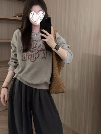 秋季韩系卡通刺绣圆领卫衣女新款2025时尚洋气慵懒风上衣女7017#今日穿搭 #拍照姿势 #韩搭