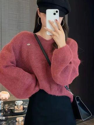 韩版宽松慵懒风毛衣针织衫套头2025初秋新款简约针织长袖上衣显瘦#穿搭 #上热门 #谁穿谁好看 #针织衫毛衣 #每日穿搭打卡