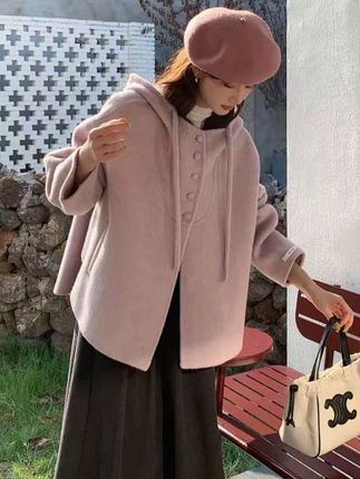 连帽羊毛外套【丸子专属】女装连帽羊毛大衣小个子多巴胺甜美毛呢外套羊毛外套女#爆款热卖中 #显瘦穿搭 #好物推荐🔥 #美出高级感@DOU+小助手 @DOU+好生意 @DOU+上热门 @抖音小助手