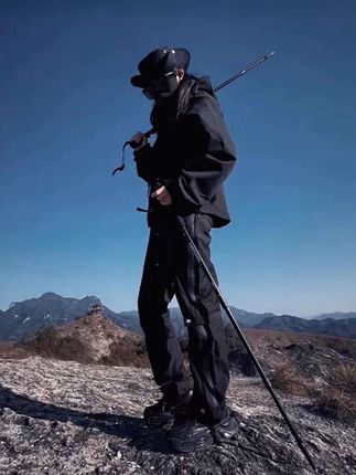 吉普防水冲锋衣#吉普黑武士防水冲锋衣#男款美式机能风裤子爬山穿搭套装
