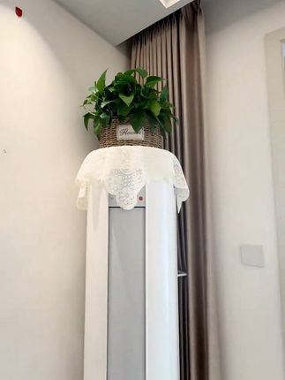 家里有空调的上面不要再空荡荡了,只需要一片盖巾,既可以防尘又温馨,高级感满满,还能盖床头柜、冰箱、电视实用又好看#防尘罩 #立式空调防尘罩 #蕾丝盖布 #软装搭配 #家居软装