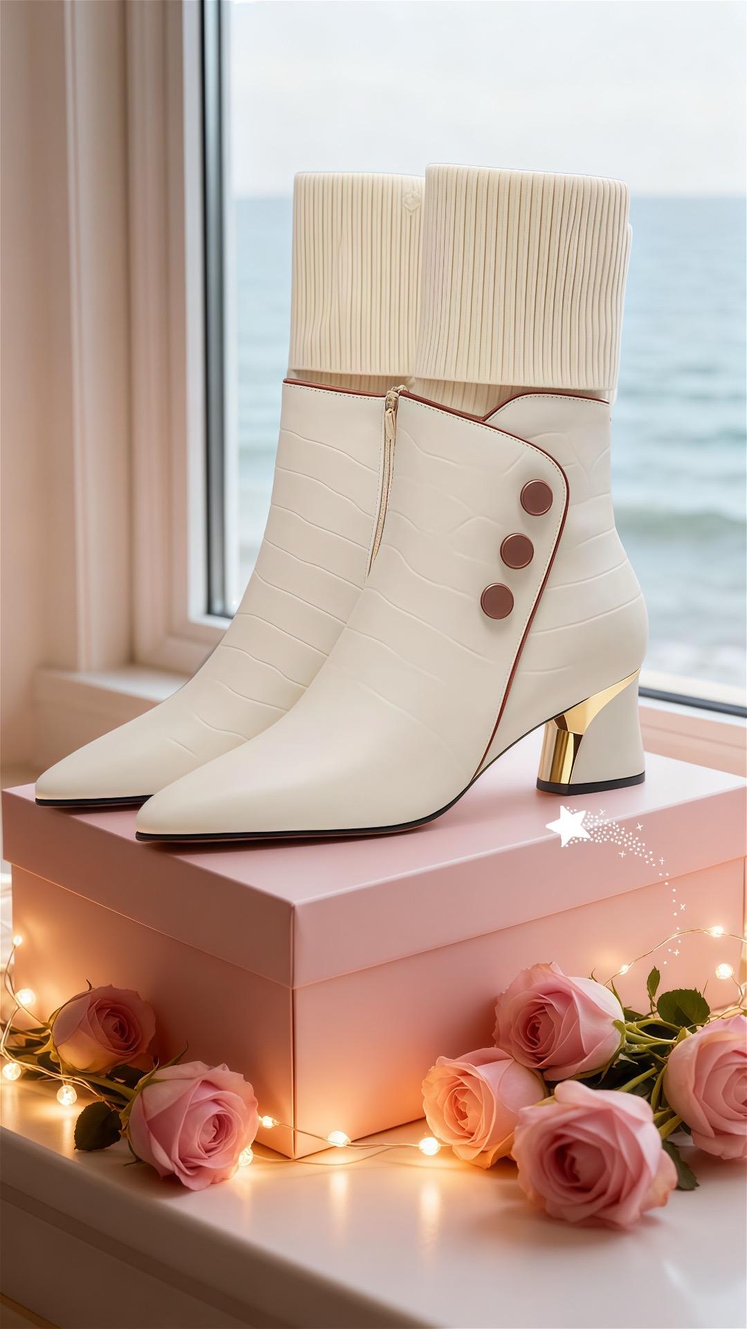 真皮中筒靴女中跟尖头女靴2024新款秋冬。### 👢✨2024必入!真皮中筒靴太绝啦💕 宝子们👋🏻,秋冬鞋柜C位非它莫属啦!这双尖头中跟真皮短靴简直是搭配万能钥匙🔑,小个子秒变大长腿秘籍在此~😌 🌟【显瘦魔法】尖头设计拉满腿部线条,视觉增高5cm不是梦🚀; 👗【百搭王者】牛仔裤/连衣裙都能hold住,通勤约会无缝切换💃; 👠【舒适升级】4cm粗跟稳如泰山,暴走一天也不累脚👟; 🎁【大码友好】胖脚宽脚姐妹的福音,肉肉被温柔包裹超幸福🥰。 我穿它逛吃一整天都不磨脚❗️皮质越穿越软像第二层皮肤✨~你们秋冬最爱哪款靴子呀?💬 #秋冬穿搭 #显高神器 #大码女鞋 #尖头靴 #真皮短靴