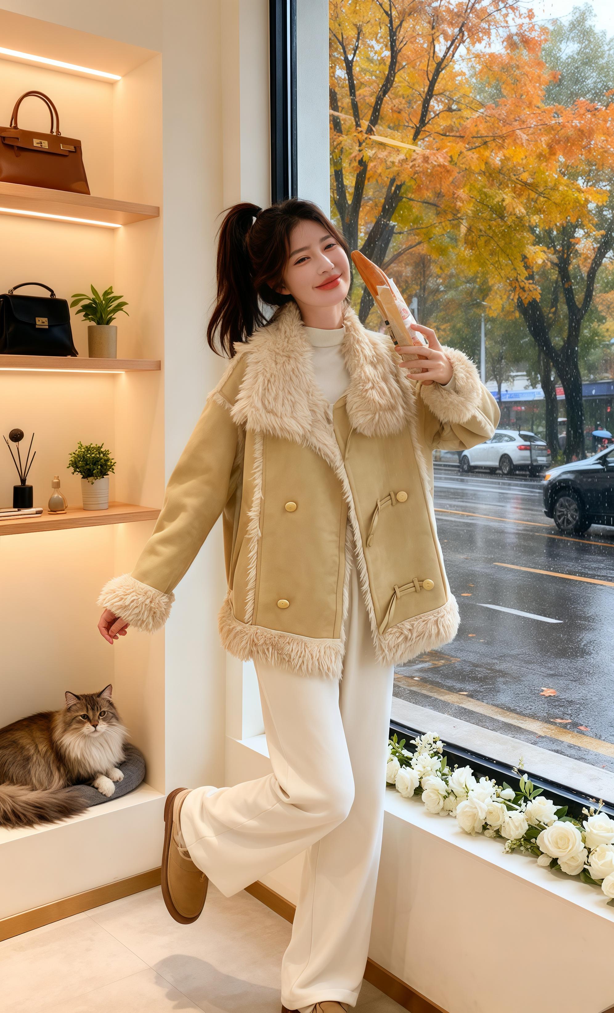 首尔街头被要链接的竟是这件皮毛一体机车服。去年冬天在首尔被寒风冻到怀疑人生,直到钻进一家买手店,店员塞给我这件麂皮绒皮毛一体机车服。一穿上就惊了——麂皮绒高级感拉满,羊羔毛领口软乎乎的,宽松版型把我的小肉肉藏得死死的。在弘大街头拍照时,居然有韩国欧尼追着问链接! 今年它成了我2025冬日“续命战袍”:加绒加厚抗住北方妖风,配紧身裤是甜酷辣妹,搭阔腿裤又变温柔欧尼。五金细节精致到哭,穿了大半年还跟新的一样。 怕冷又爱美的姐妹,这件闭眼冲!穿上你就是韩剧里的冬日女主,走哪儿都是镜头焦点~ #韩系穿搭 #皮毛一体外套 #冬季战袍 #2025新款 #机车服@DOU+上热门 @抖加🔥上热门🔥dou+🔥热点宝