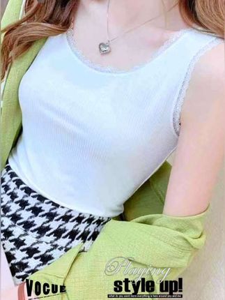 蕾丝花边针织打底背,#舒适透气#内搭外穿都好看 #强烈推荐 ##女神必备 #吊带背心