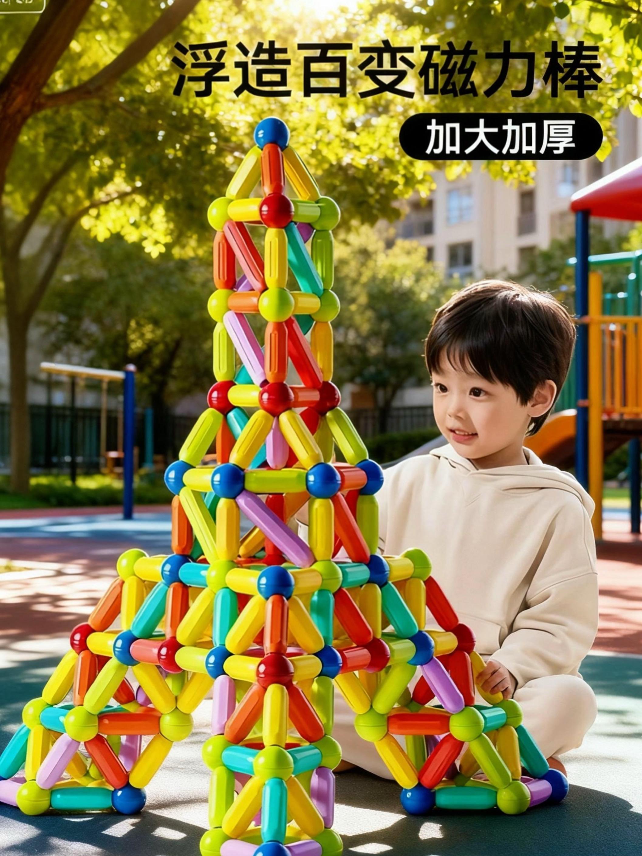 一个无所谓,但多小孩哥就控制不住啦,一上午就在忙着搭房子#这也太萌太可爱了吧 #儿童#儿童玩具 #这也太可爱了吧
