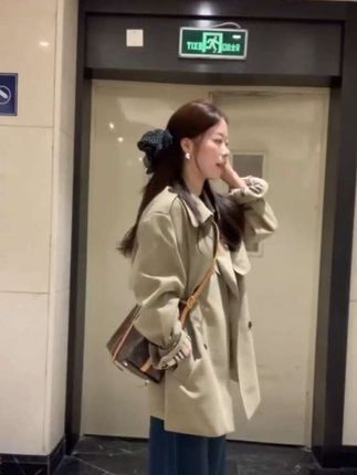 秋季韩版慵懒风休闲简约衣外套百搭英伦风宽松显瘦胖mm显瘦外套女#气质穿搭