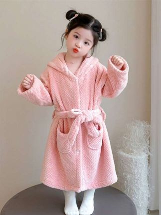 儿童可穿式浴袍秋冬款加厚女孩珊瑚绒睡袍宝宝法兰绒睡衣女童浴衣#儿童浴袍 #珊瑚绒睡袍#太可爱了吧 #秋冬新款