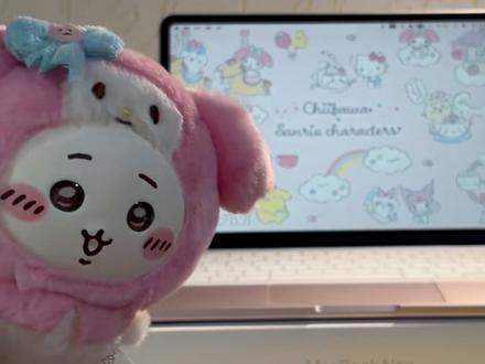 粉色出击 全pink暴击|限定美乐蒂吉伊和桌面壁纸超配的喔#chikawa #MacBookneo
