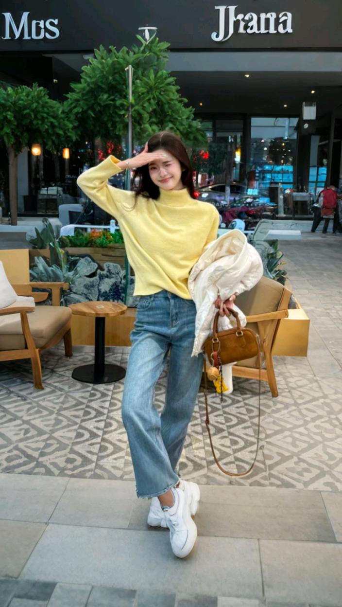 加绒窄版阔腿牛仔裤女款爆款2025秋冬新。#美姿焕景特效 #秋季微胖搭测平#初秋一周不重样穿搭#谁穿谁好看#小个子初秋显瘦穿搭@DOU+小助手