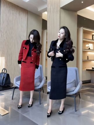 #优雅气质 #气质穿搭 #穿出自信穿出美丽 #外套半身裙两件套