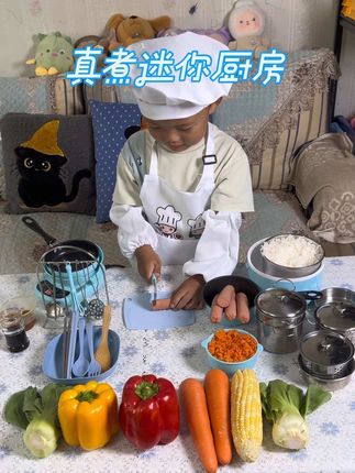 蛋总最近迷上了玩这款迷你厨房过家家玩具,认真做菜的样子太可爱啦,一玩就是一下午,也不闹着要玩手机啦😄#迷你厨房#过家家玩具#益智玩具#让孩子远离手机#儿童做饭玩具