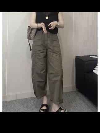 小个子穿搭工装休闲裤女2025夏季薄款梨型身材大码显瘦九分气球裤#夏季穿搭 2025夏季薄款小个子穿搭工装休闲裤女梨型身材大码显瘦九分气球裤#小个子穿搭 #休闲减龄穿搭 #工装裤 #显瘦裤子