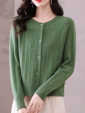 毛针织衫长袖女洋气百搭秋季新款开衫外套短款纯色圆领上衣通勤风#女装 #上衣穿搭 #仙女必看 #显白穿搭 #减龄气质