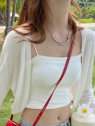 开衫女新款吊带薄款外套夏季开衫罩衫甜美外搭短款白色披肩上衣#爆款热卖中 #显瘦穿搭#好物推荐🔥 #美出高级感#开衫@DOU+小助手 @DOU+上热门 @DOU+好生意 @抖音小助手