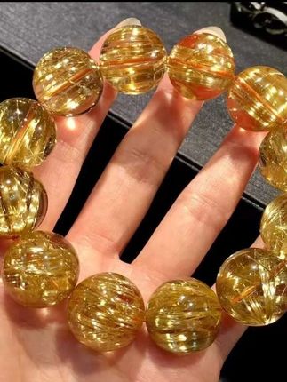 收藏级天然金发晶手串女钛晶黄水晶招财转运珠女款手链多样性发一#手串 #手链 #水晶手串 #收藏级 #多样性发一