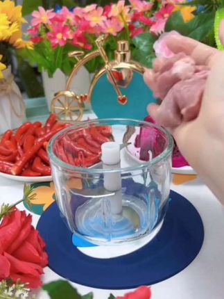 「无接触设计|食品级材质🍃 给宝宝的辅食添加天然蒜香,妈妈更安心」#电动蒜泥机#小型绞肉机#生活好帮手#超实用#每日分享收起