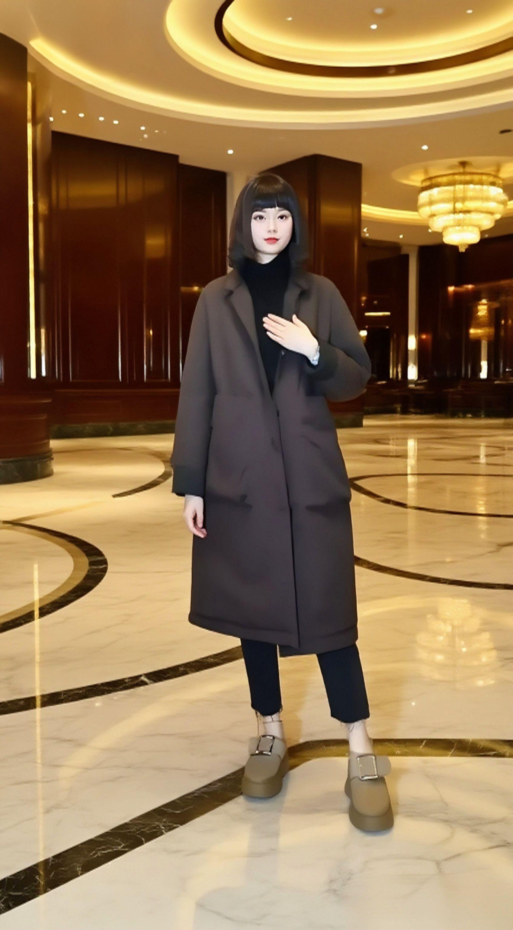 #冬季两面穿立领宽松休闲棉服#中长款棉服#秋日户外就穿琥珀系#棉服也能穿出时尚感 #新中式穿搭成为中秋宠儿
