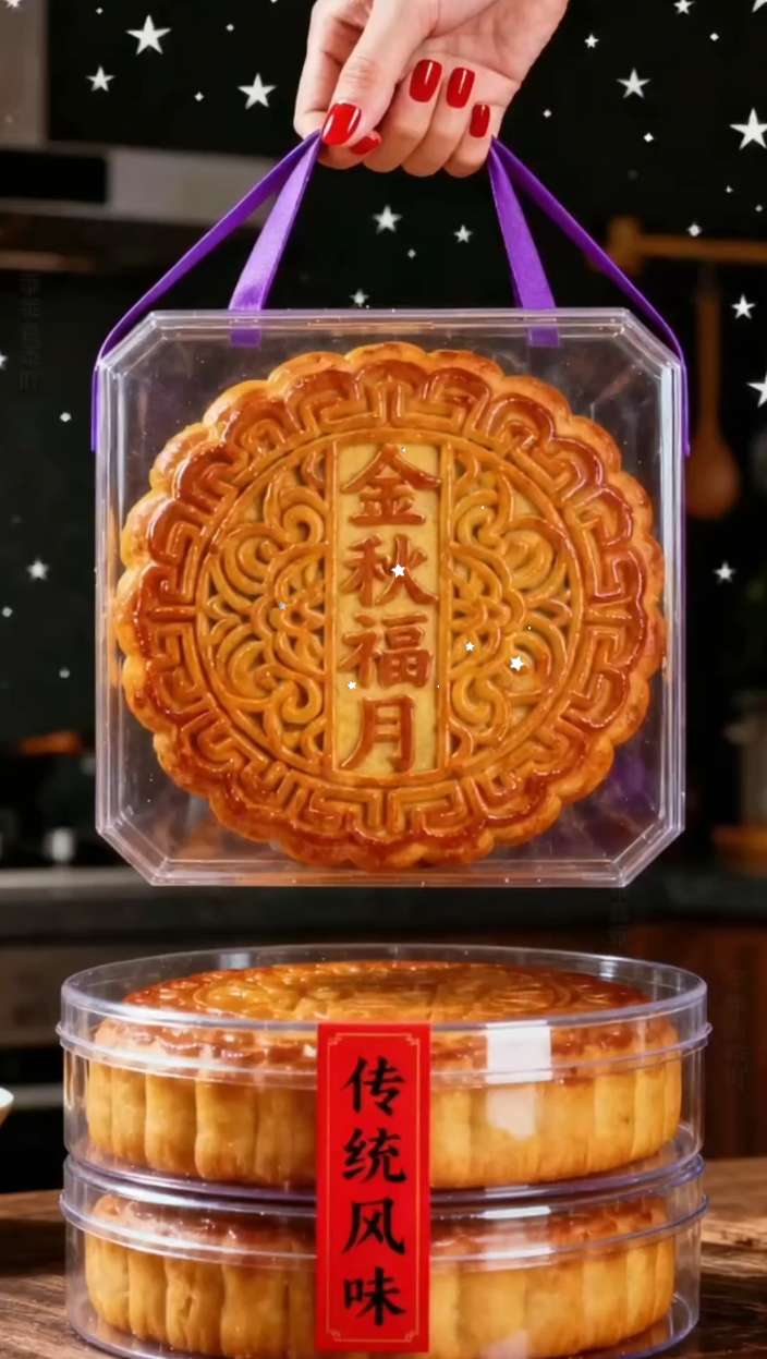 广式老五仁叉烧大月饼,金黄油亮的饼皮一咬就酥到掉渣,油润得刚好不腻嘴。内馅直接满到溢出来——核桃仁、杏仁、瓜子仁在嘴里“嘎嘣”作响,青丝玫瑰的甜混着绵沙冰糖的润,最惊艳是肥瘦相间的叉烧肉粒!咸香全渗进果仁里,香得直冒热气,一口就吃出小时候盼中秋的温暖劲儿,这才是刻在记忆里的广式醇厚老味道啊!#新式五仁月饼 #一代人有一代人的月饼 #五仁叉烧月饼 #传统糕点 #礼盒装