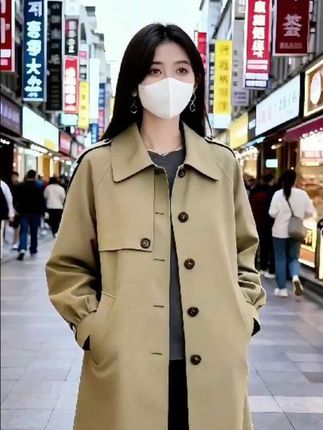 春秋宽松休闲中长款风衣外套 #早秋穿搭三分钟出门不是梦 #今日穿搭分享 #外套穿搭 #风衣 #气质风衣穿搭
