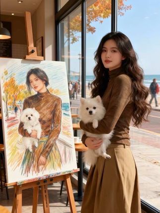 早秋气质高领打底衫 谁懂啊!在海边咖啡馆抱小狗的瞬间,才发现这套早秋穿搭把氛围感玩明白了~ 软乎乎的咖色高领打底,面料亲肤又显质感,领口设计悄悄拉长颈线;搭条同色系裤子,细节把随性感拉满,不管是海边散心,还是日常咖啡局,随便一穿都像拍治愈系画报! 日常约会、逛集市随手一套,舒服到能把慵懒焊在身上,还显腰线~关键是打底衫显瘦又显白,黄皮穿也能透出清透感,阔腿裤把胯宽全藏住,小个子也能穿出高挑既视感~ #高级感穿搭 #今天穿什么 #秋冬穿搭新鲜感在线#晒晒我的秋日穿搭#小个子穿搭