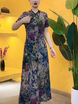 #好物分享 #新中式92斜纹丝盘扣连衣裙 #端庄优雅