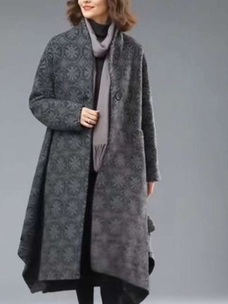 大码毛呢外套女秋冬加厚长款过膝呢子大衣复古文艺一粒扣A字斗篷#洋气减龄 #时尚妈妈装 #高端大气 #高级感穿搭 #毛呢大衣