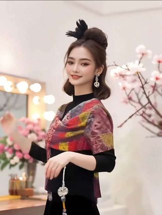 #春秋新款 #谁穿谁好看 #上衣穿搭 #穿出高级感 #假围巾领上衣