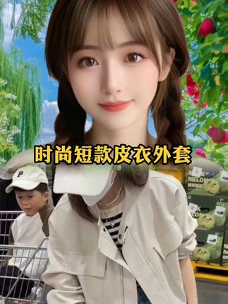 时尚短款皮衣外套#皮衣 #外套 #时尚穿搭 #热门