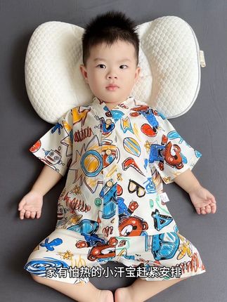 家有怕热的宝宝就给他穿这种棉绸小套装!冰冰凉凉软软滑滑的,上身就像行走的小空调一样舒服又凉快,我儿子穿一次就爱上了#高品质童装 #儿童家居服 #儿童睡衣 #睡衣家居服 #轻薄透气