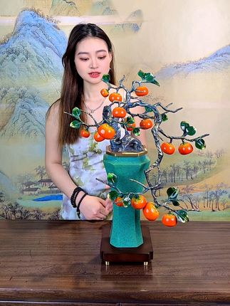 客厅玄关摆件不知道怎么选的,这款八方来财柿子树值得入手#家居摆件 #家居好物 #铜摆件工艺品 #黄铜摆件 #高档大气上档次