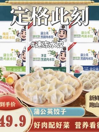 蒲花岛【野菜饺子】槐花蒲公英黑猪肉水饺新鲜健康美味营养速冻水饺#快来一起尝个鲜 #饺子 #营养健康 #美味可口 #太好吃了