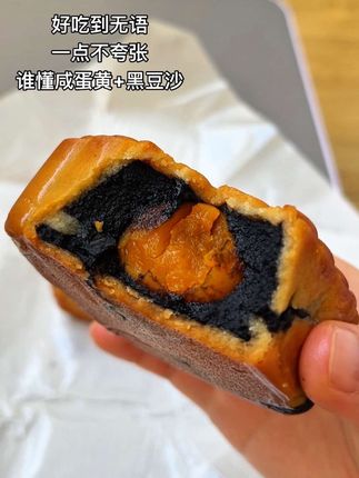 谁懂陈进晃家的蛋黄黑豆沙月饼的这一口好吃程度#月饼 #陈进晃柴火黑豆沙饼 #谁懂这一口的好吃程度 #黑豆沙月饼