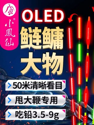 小凤仙OLED鲢鳙大物夜光漂咬钩变色日夜两用橄榄硬尾浮漂钓鱼用具#夜光漂 #咬钩变色电子漂 #浮漂 #钓鲢鳙 #好物推荐