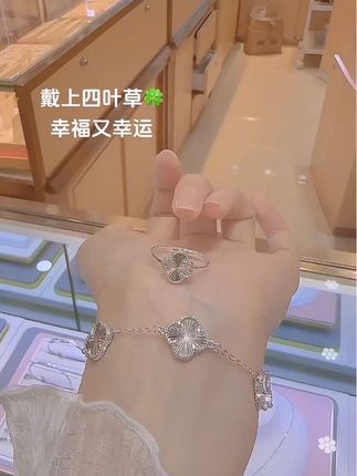 幸运四叶草手链#四叶草手链 #银饰纯银 #总有一款适合你