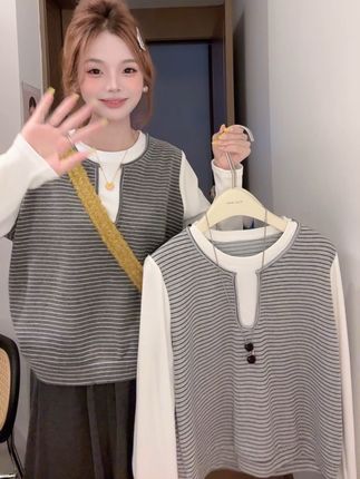 #秋季不露腿穿搭 #慵懒风穿搭 #条纹控 #百搭上衣 #休闲舒适