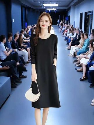 时尚长袖连衣裙#时尚气质穿搭 #女装时尚穿搭