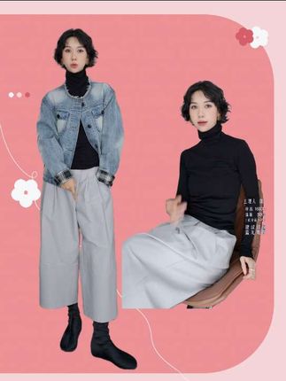 #流光机能风穿搭太有生命力了TT设计师【秋意浓】圆领长袖珍珠粉山羊绒弹力舒适百搭打底衫#女装 #打底衫