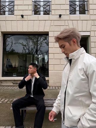 GTAL25AW美式元年夹克立领传统纹样印花藏文休闲高级感长袖外套#夹克外套 #男友穿搭 #学院风#痞帅#大学生